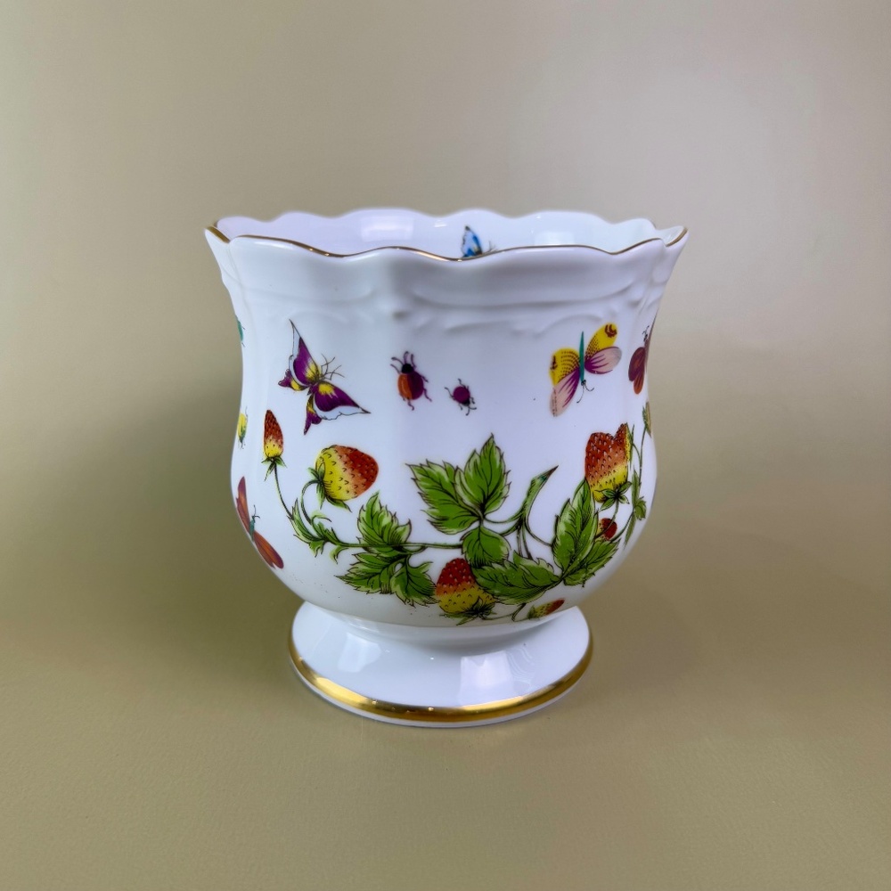 Lenwile Ardalt Butterfly Vase | Vintage Porcelain | Gold Trim Cottagecore